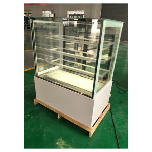 White / Black Right Angled Multi-Layer Shelf Glass Stainless Steel Cake