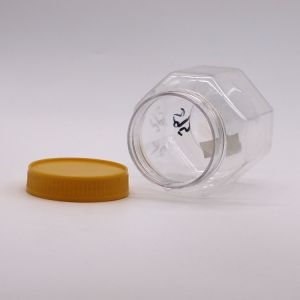 200ml PET Octagon Food Jar for Nuts Kernels Customizable Color Plastic Bottle