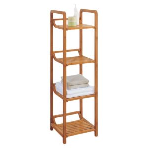 Cheap Free Standing Bamboo Towel Shelf Easy Cleaning 41.13&quot; H X 12&quot; W X 12&quot; D for sale