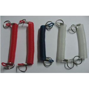 China Solid Black/Red/Clear Bungee Spiral Key Ring Holders Cheap Price OEM Making on sale