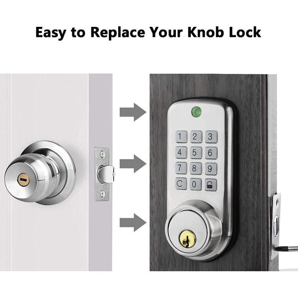 Anti Peeping Electronic Keyless Deadbolt Lock With Backlit Keypad
