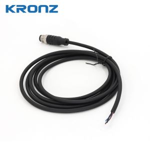 M12 Connector 3 Pin A code connector with PVC Unshielded Cable Sensor Connectors