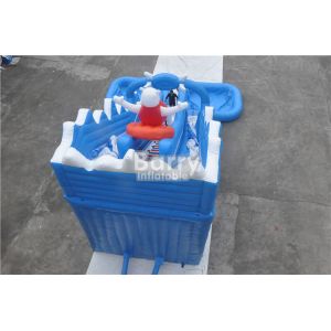 0.55mm PVC Commercial Inflatable Water Slides With Big Pool Rental