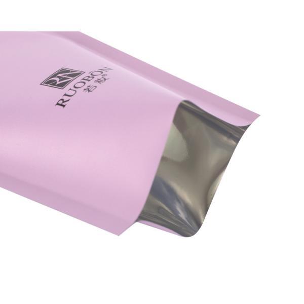 Matte Pure Aluminum Foil Plastic Cosmetic Facial Mask Packaging Three Side Seal Bag / Liquid Flat Pouch With Zipper