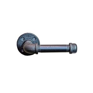 China Black Finished Industrial Pipe Toilet Paper Holder Robe Hook Electroplated on sale