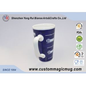 Eco-friendly Large V Shaped Mug , 12oz Ceramic Porcelain Coffee Mugs