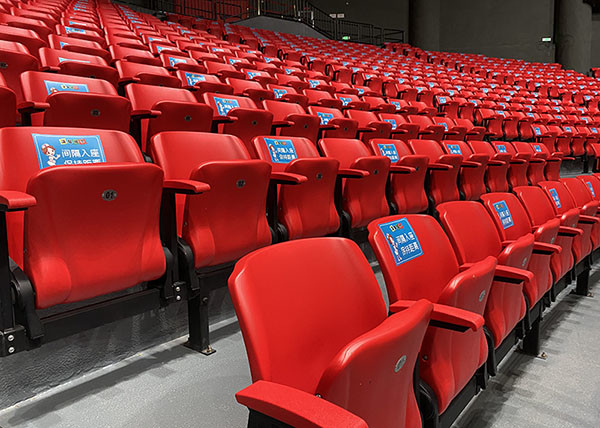 Fire Retardant Football Stadium Seats Plastic With Automatically Folding Seat