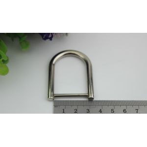 Custom made big zinc alloy 28 mm removable metal D ring buckle with polishing