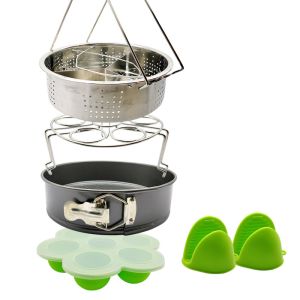 10 Pcs Kitchen Accessories for 5,6,8 Qt, Steamer Basket Egg Rack Springform Pan