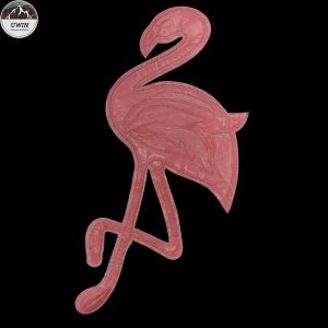 Red Personalized Iron On Patches , Whooping Crane Embroidered Animal Patches