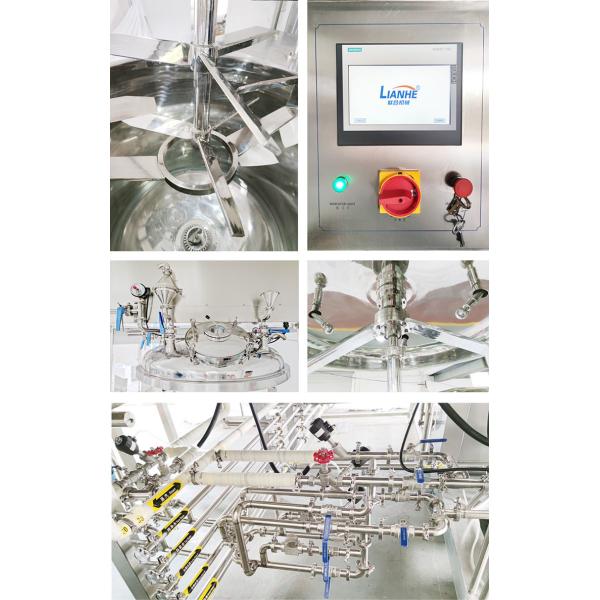 1 Ton Double Cylinder Vacuum Emulsifier Mixer Machine Hydraulic Lift