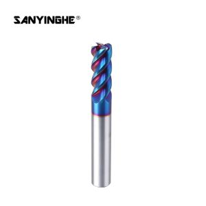 HRC65 Corner Radius Solid Carbide End Mills 4 Flutes Nano Coating Milling