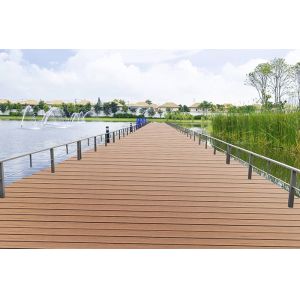 Cheap Low Maintenance Brown WPC Deck Flooring , Composite Fencing Materials for sale