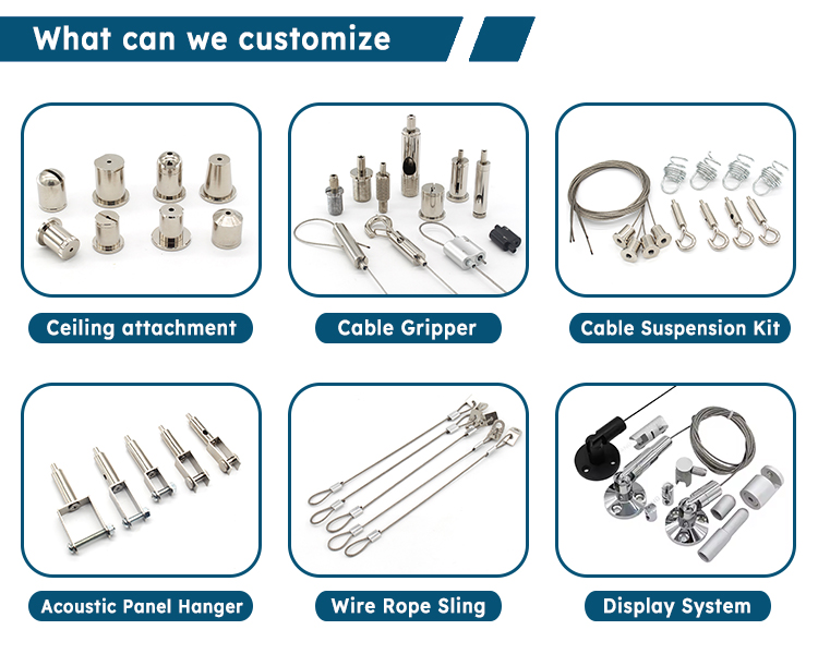 Steel Wire Hanging Kits Suitable for Strip Lights, Track Lights Panel Lights Ceiling Mount Cable Gripper Suspension Cable Set