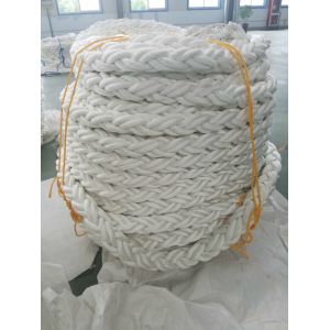 64mm White PP Polypropylene 8 Strand Mooring Rope for Marine Use