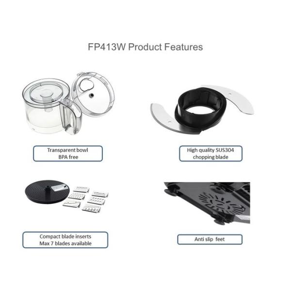 750W 2.0L FP413 compact food processor