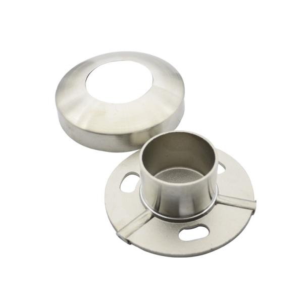 Stainless steel 304 post base in 2" for 50.8mm tube satin finishing with cover , mirror available