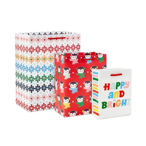 Custom Printed Cute Cartoon Gift Packaging Shopping Paper Bag with Folding Style