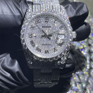 Handmade Inlay Hip Hop Jewelry Custom Diamond Rolex Custom Modification Iced Out