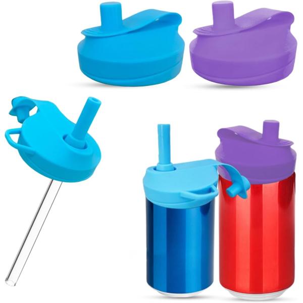 4 Pack Silicone Soda Can Lids With Straw, Soda Can Covers With Silicone Straw