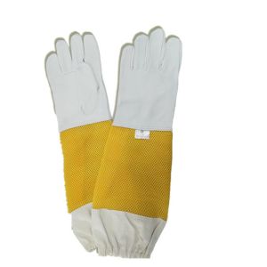 China Professional Grade White Sheepskin Gloves for Beekeeping with Ventilated Cuff 470mm to 500mm Length on sale
