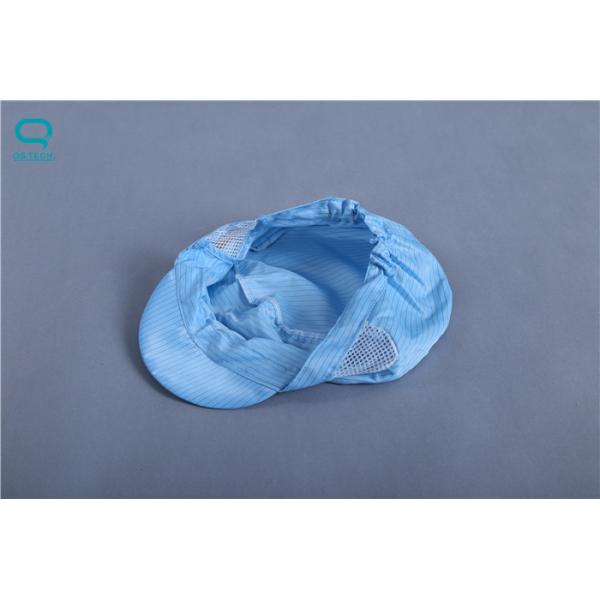 Quality Washable 0.5cm Strip Anti Static Hat Unisex Clean Room Cap wholesale