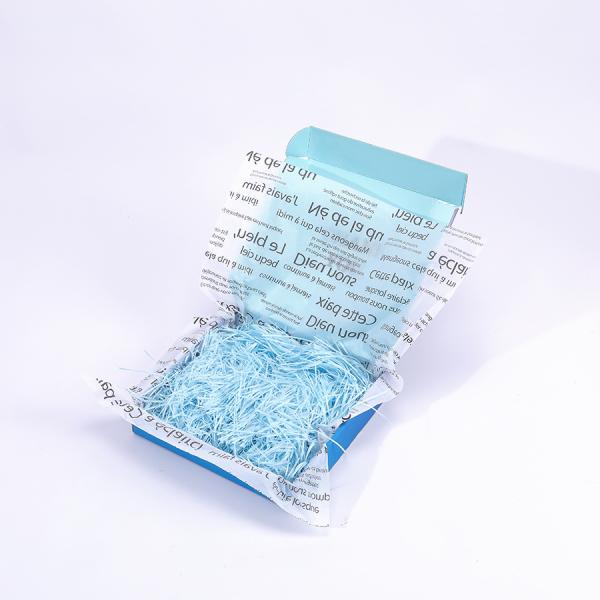Custom Printed Folding Shipping Mailers Box with Tissue and Raffia Shredded Paper