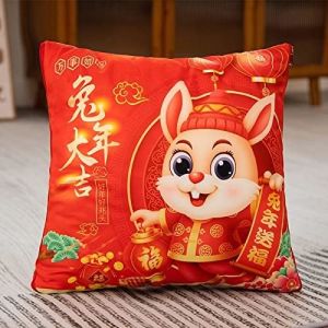 Year of The Rabbit Mascot, Big Red Pillow, Year of The Rabbit Pillow Quilt 40