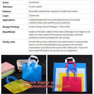 CLEAR FROSTED SOFT LOOP SHOPPER BAG,Soft Loop Handle Plastic Bag OEM Plastic