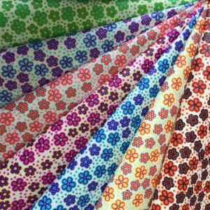 China Flower Pattern Printed Faux Leather Fabric Modern Design Eco Friendly on sale