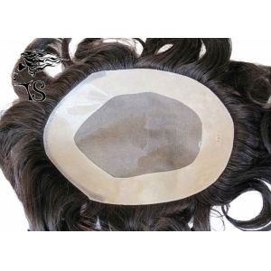 Men's Toupee Hair Pieces With Pu Coated All Around Perimeter And Folded Lace