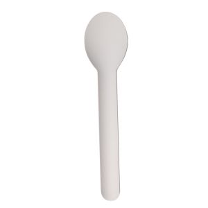 Disposable Paper Biodegradable Cutlery Spoon Durable 160mm For Catering