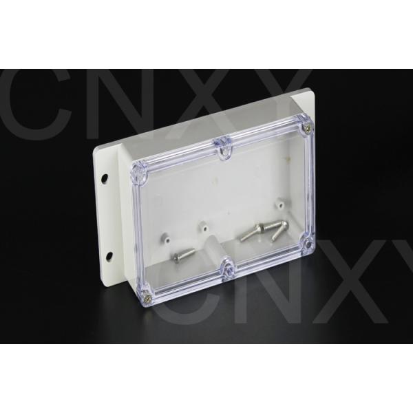 Dustproof Flanged Plastic Box , Clear Waterproof Enclosure 158*90*46 Mm