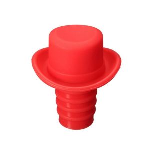 Screw Cap Custom Funnel Wedding Silicone Wine Stopper Preventing Leaks