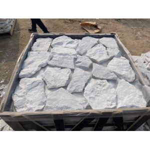 White Marble Irregular Random Flagstone for Wall, Loose Stone Wall Cladding