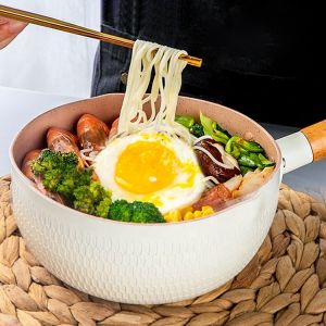 Kitchen Multi Coloured Small Cooking Pots With Wooden Handle