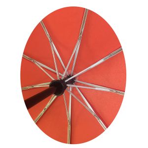 9 Fiberglass Ribs Three Folding Pongee Fabric Compact Rain Umbrella