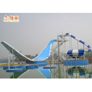 Large Fiberglass Water Slide With 12 - Meter High Platform Down