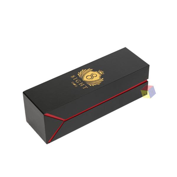 Luxury Design Magnetic Rigid Cardboard Paper Gift Single Red Wine Box Packaging