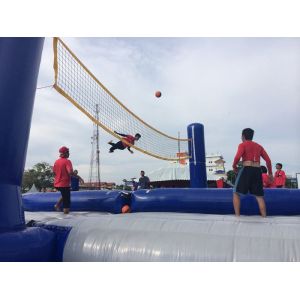 durable Inflatable Bossaball Court For Inflatable Sports Games 12 Person