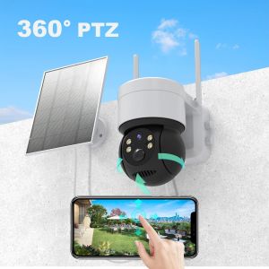 Solar Security Camera Outdoor Wifi Ptz Camera With Solar Panel Wireless IP CCTV