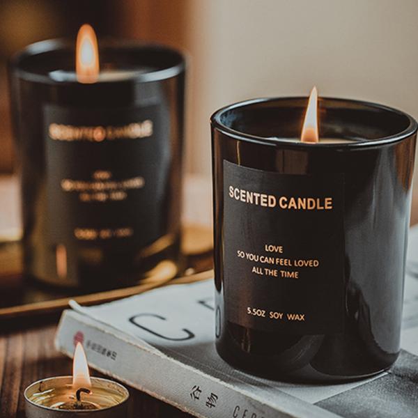 carmine suede Vegan Soy Candles , Tapered long lasting scented candles