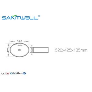 Solid surface counter Ceramic Art Basin mirror cabinet 520*425*135mm