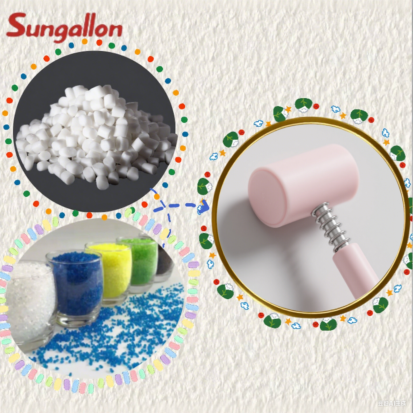 Massage Hammer Special TPE Particles, Non-Toxic Odorless, Wear-Resistant Bulk