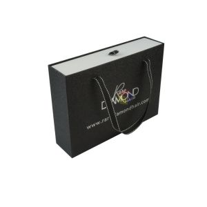 Customized Hair Extension Packaging Boxes Sliding Drawer With Ribbon Handle