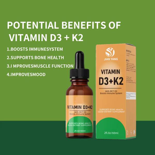 Private Label bone health immune heart boost Liquid Dietary Supplement Vitamins D3 K2 drops