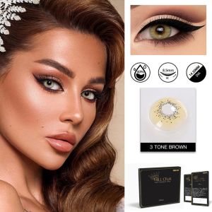 14mm Natural Colored Hyperopia Hazel Green Contact Lenses For Black Eyes