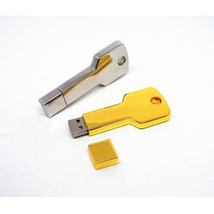 Golden Metal Key Usb 2.0 Flash Drive 3 Year Warranty Color Customized