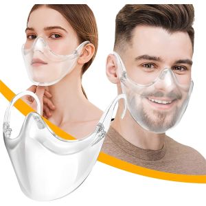 reusable anti-fog face shield or face cover with transparent cover or clear