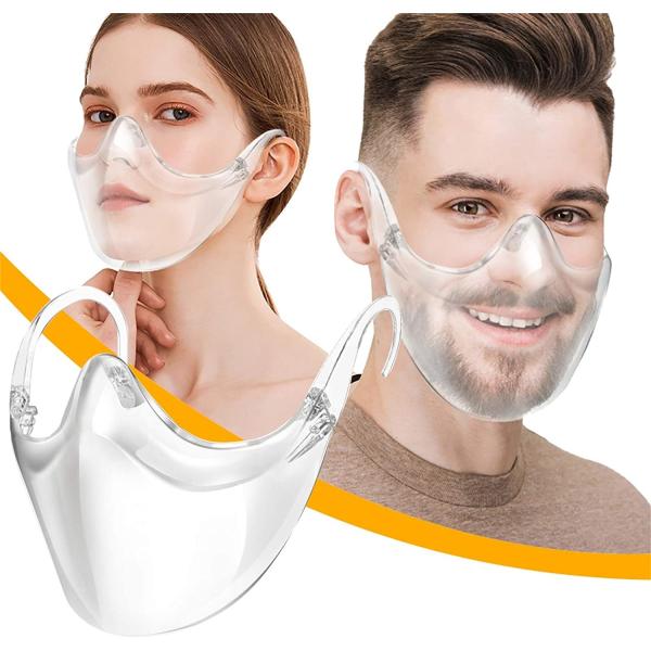 reusable anti-fog face shield or face cover with transparent cover or clear